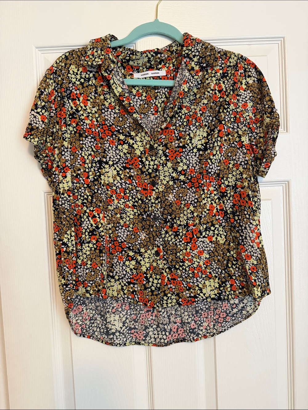 Samsoe samsoe size medium Floral Button-Front Blouse -
